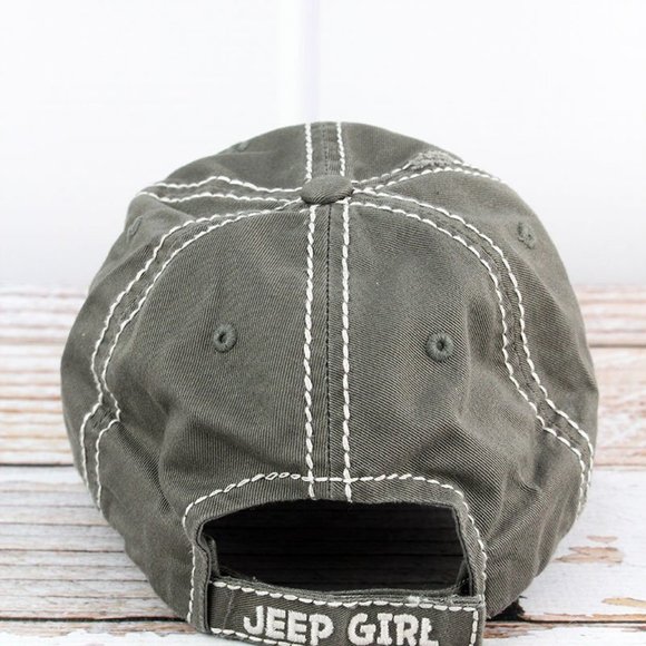 NWT Distressed Grey Jeep Girl Cap - Picture 3 of 3